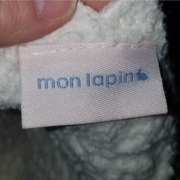 Mon Lapin Pink Hearts Fleece Baby Blanket Lovey White Sherpa Scalloped Edges - Picture 4 of 8